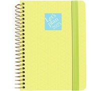 Grafoplas | Agenda settimanale vista 2025 a6 | Geometric Pistacchio | Spagnolo | Spirale | Copertina rigida plastificata morbida al tatto | Chiusura elastica | Da gennaio a dicembre | Include adesivi