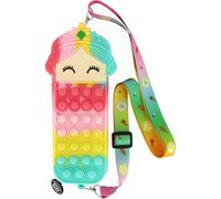 Grafoplás Astuccio in silicone Pop It Princess Bubbles | Bits&Bobs | 20 x 6,5 x 4 cm | Morbido e flessibile | Cinghia tracolla regolabile per rimuovere e mettere | Materiale scolastico Antistri per