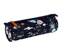 Grafoplás - Astuccio scolastico rotondo, grande, 22 x 8 cm, collezione Cosmos bits&Bobs Pop Up Design, chiusura lampo con maniglie, poliestere, materiale scolastico, blu, 22x8cm, Astuccio scolastico