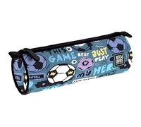 Grafoplás - Astuccio scolastico rotondo, grande, 22 x 8 cm, collezione Hero bits&Bobs Pop Up Design, chiusura lampo con maniglie, poliestere, materiale scolastico, blu, 22x8cm, Astuccio scolastico