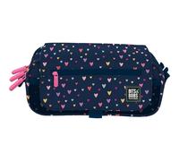 Grafoplas - Astuccio scuola tre scomparti con bavero, bits&Bobs, blu, 23x10x10cm, Hearts