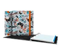Grafoplas Bits&Bobs Play - Raccoglitore a 4 anelli A5, include fogli di ricambio a quadretti 5 x 5, bordo colorato, dorso curvo, Carpebook
