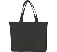 Grafoplás - Borsa Tote Bag Tessuto Cotton Bits & Bobs, 100% cotone, nera, tasca esterna rapida accesso e tasca interna con cerniera maggiore sicurezza, ideale per lo shopping, palestra, spiaggia, Nero