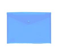 Grafoplas | Busta in plastica con chiusura a scatto ecoplas | Dimensioni quarto | Colore blu morbido traslucido | 17,5 x 24,5 cm | Polipropilene | Perfetto per proteggere documenti scolastici,
