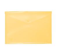 Grafoplas | Busta in plastica con chiusura a scatto ecoplas | Dimensioni quarto | Colore giallo morbido traslucido | 17,5 x 24,5 cm | Perfetto per proteggere documenti scolastici, domestici o da