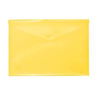 Grafoplas - Busta in plastica con chiusura a scatto ecoplas, misura quarta, colore giallo traslucido, 18 x 25 cm, polipropilene, perfetta per proteggere documenti scolastici, domestici o da ufficio