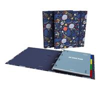 Grafoplas Carpesano - Anelli A4, Carpebook Bits&Bobs Planets, include ricarica + divisori + planner + adesivi + busta trasparente, perfetto per le scuole