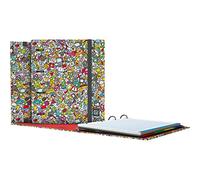 Grafoplás | Cartella 4 anelli con ricambio | A4 | Include 100 fogli a quadretti 5x5 | Separatori | Busta trasparente | Bits&Bobs Pop Up Design | Icons | Carpebook | FSC