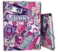 Grafoplas - Cartella a 3 fogli, in cartone foderato, copertina rigida, formato foglio, design manica, Bits&Bobs Pop Up Design, Plastificato Soft, Morbido al Tatto, Certificato FSC, ideale come