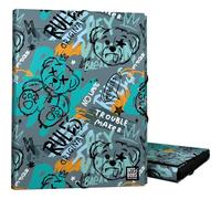 Grafoplas - Cartella a 3 fogli, in cartone foderato, copertina rigida, formato foglio, design orso, Bits&Bobs Pop Up Design, Plastificato Soft, Morbido al Tatto, Certificato FSC, ideale come materiale