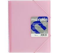 Grafoplás | Cartella a spirale Maxiplas Traslucide | Rosa Soft A4 | 30 buste | Polipropilene Rigido e Spirale PVC | Elastici | Buste trasparenti in polipropilene