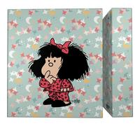 Grafoplas - Cartella ad anelli A4, Mafalda Pigiama, 4 anelli misti 40 mm, morbido al tatto, certificato FSC, coperchio rigido con plastica morbida, perfetto materiale scolastico per archivio