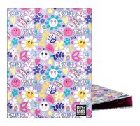 Grafoplas - Cartella ad anelli A5, 4 anelli rotondi 20 mm, plastica morbida, design Bits&Bobs Pop Up Design, Smile, perfetta per documenti in camera, certificato FSC