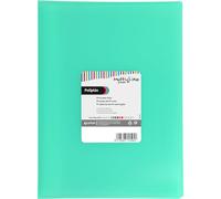 Grafoplas | Cartella buste in plastica | 10 buste trasparenti | Formato foglio | Verde menta | Coperchi flessibili | Poliplas Multiline | Perfetto materiale scolastico e da ufficio