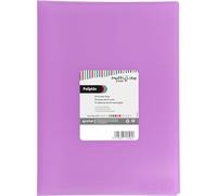 Grafoplas | Cartella buste in plastica | 50 buste trasparenti | Formato foglio | Colore Lavanda | Coperchi flessibili | Poliplas Multiline | Perfetto materiale scolastico e da ufficio