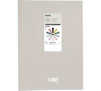 Grafoplas - Cartella buste in plastica, 50 buste trasparenti in polipropilene extra, formato foglio, sabbia, coperchi flessibili, perfetto materiale scolastico e da ufficio