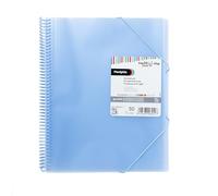 Grafoplás | Cartella buste in plastica a4 | blu chiaro | 50 buste in polipropilene extra | Coperchi flessibili | Spirale PVC | Maxiplas Multiline | Perfetto come materiale scolastico e da ufficio