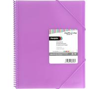 Grafoplás | Cartella buste in plastica a4 | Lavanda | 50 buste trasparenti in polipropilene extra | Spirale PVC | Maxiplás Multiline | Perfetta per archiviare documenti e appunti