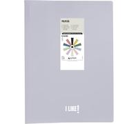 Grafoplas - Cartella buste in plastica like poliuretano, 30 buste trasparenti in polipropilene extra, formato a libro, colore lavanda morbida, coperchi flessibili, perfetto materiale scolastico e da