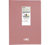 Grafoplas - Cartella buste in plastica like poliuretano, 30 buste trasparenti in polipropilene extra, formato a libro, colore: rosa, coperchi flessibili, perfetto materiale scolastico e da ufficio