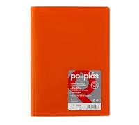 Grafoplas - Cartella buste trasparenti a4, arancione, 50 fodere polipropilene, serie poliple opache, prodotte in Spagna, copertine flessibili, perfetta per archiviare documenti e fogli
