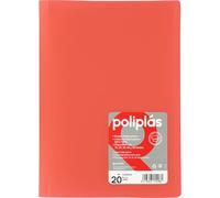 Grafoplas - Cartella buste trasparenti, formato a libro, corallo, 20 fodere polipropilene, serie poliple opache, prodotte in Spagna, copertine flessibili, perfetta per l'archiviazione di documenti