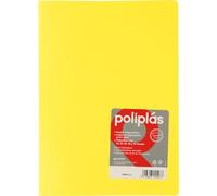 Grafoplas - Cartella buste trasparenti, formato a libro, giallo, 30 fodere in polipropilene, serie poliple opache, prodotte in Spagna, copertine flessibili, perfetta per l'archiviazione di documenti