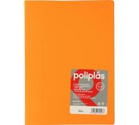 Grafoplas - Cartella buste trasparenti, formato foglio, arancione, 50 fodere polipropilene, serie poliple opache, prodotte in Spagna, copertine flessibili, perfetta per l'archiviazione di documenti
