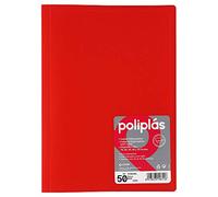Grafoplas Cartella con 50 copertine, formato protocollo, in polipropilene Folio rosso
