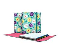 Grafoplás | Cartella con ricambio e risvolto | Include separatori | 4 anelli D 25 mm | 31,7 x 26 x 3 cm | Carpeplus | Flowers | Design Elena Corredoira | Certificato FSC