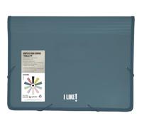 Grafoplas - Cartella con soffietto maxi e gomma, formato A4+, 26 x 34,5 x 8 cm, blu scuro, capacità extra per documenti di carta, collezione di cancelleria like, perfetto materiale scolastico e da