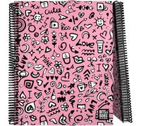 Grafoplas - Cartella da 30 buste trasparenti A4, spirale in PVC, copertina flessibile, collezione design Bits&Bobs Pop Up Design I Love You, Maxiplas, perfetta per organizzare il tuo materiale