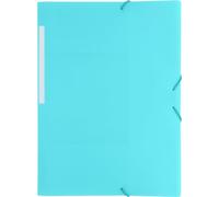 Grafoplás | Cartella in plastica | 3 alette | Poligraf | Dimensione foglio | 33 x 24 cm | Blu Pastello | Etichetta Dorso | Polipropilene | Perfetta per proteggere documenti, foto e appunti