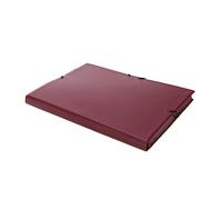 Grafoplás Cartella scolastica in PVC granato con tre alette e chiusura in gomma, 33 x 25 cm