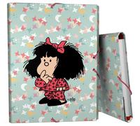 Grafoplas - Cartella scolastica Mafalda Pigiama, 3 fogli, cartone foderato, copertina rigida, formato foglio, plastificato morbido, morbido al tatto, certificato FSC, perfetto materiale scolastico