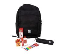 Grafoplás | Confezione astuccio scuola 3 scomparti con materiale scolastico incluso | primario | penne colorate, temperamatite, righello scolastico, penne, colla, nastro correttore, pennarelli gesso,