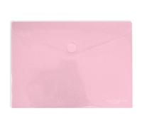 Grafoplás | Confezione da 5 cartelle buste in plastica A3 | Chiusura in velcro | Colore rosa chiaro | Multiline | 33,5 x 24 cm | Polipropilene vetro a righe traslucido | Perfetto per disegni e