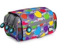 Grafoplás Heart, Astuccio per la scuola tre scomparti unisex bambini, stampa, 23 x 10 x 10 cm, stampato, 23x10x10cm, Astuccio scuola tre scomparti con patta