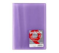 Grafoplas I Cartella con buste in plastica I 10 buste trasparenti I Formato DIN A4 Lavanda Soft I Serie Poliple Traslucido I Made in Spagna I Grande Capacità di Immagazzinaggio