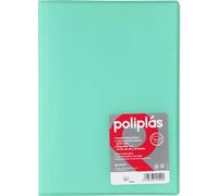 Grafoplas I Cartella con buste in plastica I 10 buste trasparenti I formato foglio verde pastello I Serie Poliple Traslucido I Made in Spagna I Grande Capacità di Immagazzinaggio