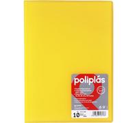 Grafoplas I Cartella con buste in plastica I 10 buste trasparenti I Formato Folio Giallo Soft I Serie Poliple Traslucido I Made in Spagna I Grande Capacità di Immagazzinaggio