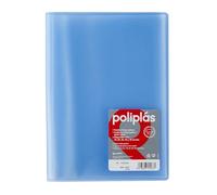 Grafoplas I Cartella con buste in plastica I 20 buste trasparenti I Formato DIN A4 Blu Soft I Serie Poliple Traslucido I Made in Spagna I Grande Capacità di Immagazzinaggio