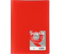 Grafoplas I Cartella con buste in plastica I 30 buste trasparenti I formato foglio rosso I Serie Poliple Opaco I Made in Spagna | Coperchi flessibili I Grande Capacità di Immagazzinaggio