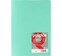 Grafoplas I Cartella con buste in plastica I 30 buste trasparenti I formato foglio verde menta i serie poliplas opacoco I Made in Spagna | Coperchi flessibili I grande capacità di archiviazione