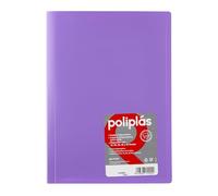 Grafoplas I Cartella con buste in plastica I 40 buste trasparenti I Formato DIN A4 Lavanda I Serie Poliple Opaco I Made in Spagna I Coperchi Flessibili I Grande Capacità di Immagazzinaggio