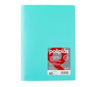 Grafoplas I Cartella con buste in plastica I 40 buste trasparenti I Formato DIN A4 Verde Pastello I Serie Poliple Opaco I Realizzati in Spagna I Coperchi Flessibili I Grande Capacità di