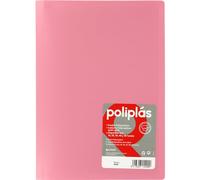Grafoplas I Cartella con buste in plastica I 50 buste trasparenti I formato foglio rosa I Serie Poliple Opaco I Made in Spagna | Coperchi flessibili I Grande Capacità di Immagazzinaggio
