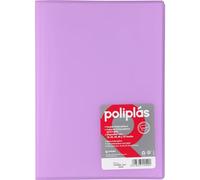 Grafoplas I Cartella con buste in plastica I 50 buste trasparenti I Formato Folio Lavanda Soft I Serie Poliple Traslucido I Made in Spagna I Grande Capacità di Immagazzinaggio