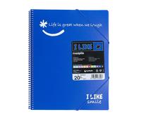 Grafoplás I Like Smile 39222030 A4 Spiral Folder 20 Pockets Blue PP