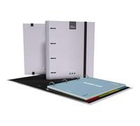 Grafoplas Kuru - Raccoglitore a 4 anelli A4 con ricarica, set scolastico completo con divisori + planner + adesivi + busta trasparente, copertina rigida FSC, plastificata antigraffio, colore lavanda